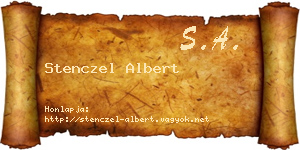 Stenczel Albert névjegykártya