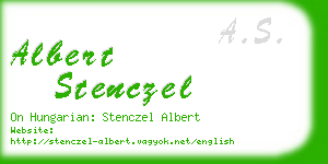 albert stenczel business card
